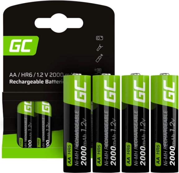 Επαναφορτιζόμενες μπαταρίες AA 2000 mAh Green Cell Sticks (4 τεμ.)