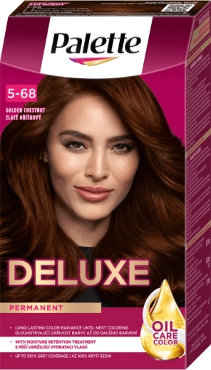Palette Deluxe μόνιμη βαφή μαλλιών 5-68 χρυσαφί φουντουκί 50 ml