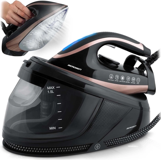 Ατμογεννήτρια BERDSEN 3000 W με κεραμική πλάκα σιδερώματος και δοχείο 1,5 l