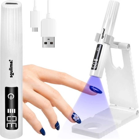 Φορητή λάμπα νυχιών UV/LED Soulima mini 3 W με LCD και βάση, USB‑C