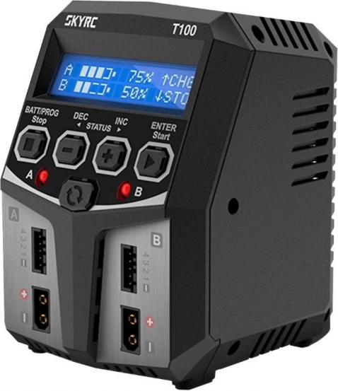 Δικάναλος φορτιστής SKYRC T100 2×50 W με XT60