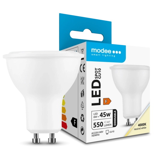 Modee Lighting LED σποτ λάμπα GU10 6 W, 550 lm, ουδέτερο λευκό, ντιμαριζόμενη