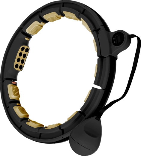 Έξυπνο χούλα χουπ μασάζ με βάρος, μαγνήτες και μετρητή – μαύρο
