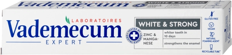 Vademecum Expert White & Strong λευκαντική οδοντόκρεμα 75 ml
