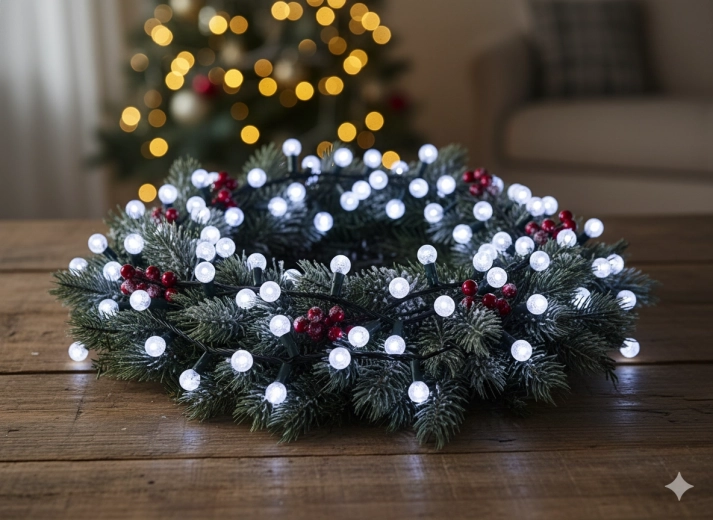 Χριστουγεννιάτικη LED φωτεινή γιρλάντα Cherry Ball 200 LED ψυχρό λευκό 19 m