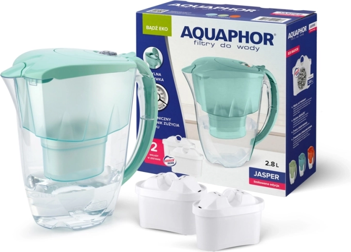 Κανάτα φιλτραρίσματος Jasper 2,8 l σε χρώμα μέντας με 2 φίλτρα B100-25