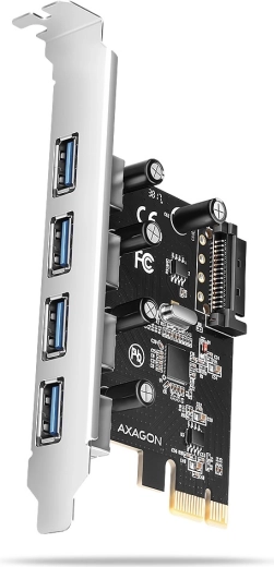Ελεγκτής PCIe AXAGON με 4 θύρες USB 3.2 Gen 1, UASP και τροφοδοσία SATA
