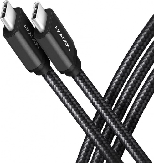 AXAGON καλώδιο USB‑C – USB‑C 3.2 gen 1, 2 m, PD 60 W, 3 A, αλουμινένιο, με πλέξη, μαύρο