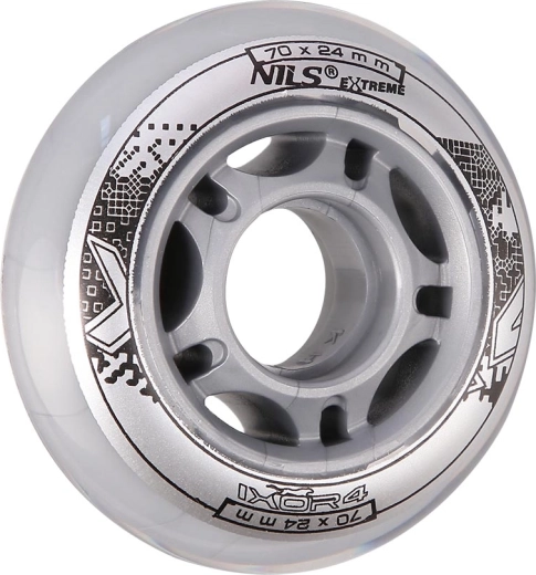 Ρόδες για inline πατίνια NILS EXTREME PU 70 mm διαφανείς (4 τεμ.)