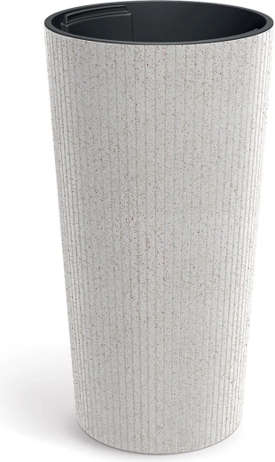 Γλάστρα Lamia Slim Eco Wood 30 cm – λευκή