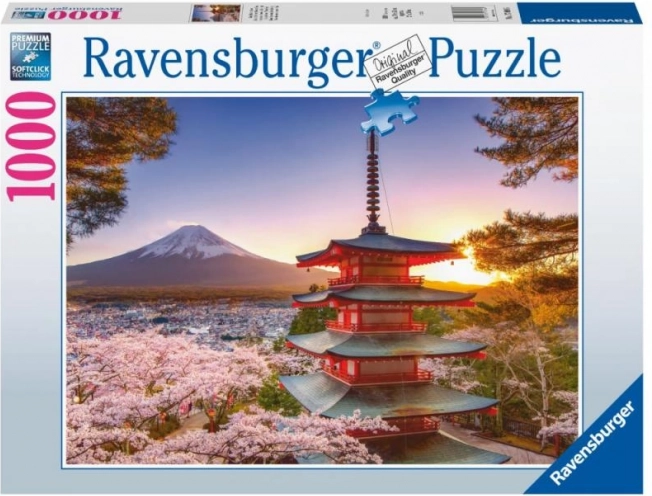 Παζλ Ravensburger θέα στο Φούτζι και ανθισμένες σακούρες 1000 κομμάτια