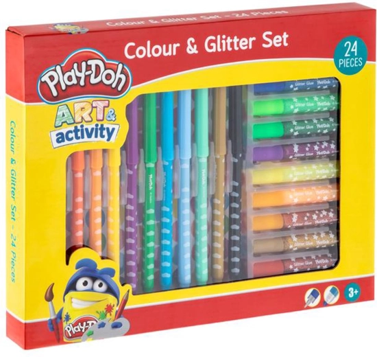 Σετ χρωμάτων και γκλίτερ PLAY-DOH, 24 τεμ.