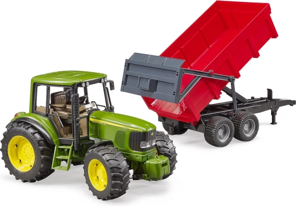 Bruder τρακτέρ John Deere με ανατρεπόμενο ρυμουλκούμενο 1:16
