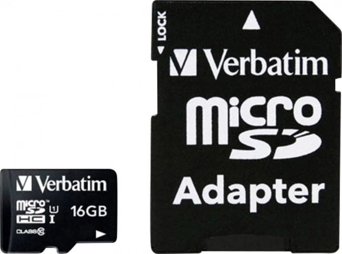 Κάρτα μνήμης Verbatim 16GB microSDHC UHS-I με αντάπτορα