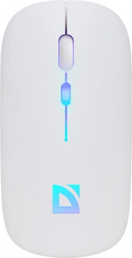Ασύρματο αθόρυβο ποντίκι DEFENDER touch, bluetooth + 2,4 ghz, rgb, λευκό