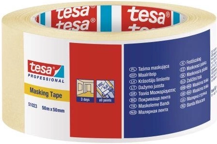 Κρεπ ταινία μασκαρίσματος 50 mm × 50 m κίτρινη Tesa