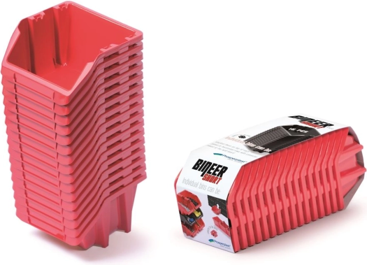 Σετ αποθηκευτικών κουτιών 16 τεμ. BINEER Short 234 × 77 × 92 mm – κόκκινο
