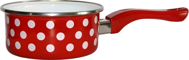 Εμαγιέ κατσαρολάκι με λαβή 16 cm, 1,5 l – κόκκινο πουά