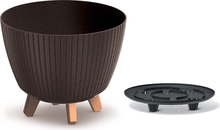 Γλάστρα Lamia Eco Wood 28,8 cm – καφές