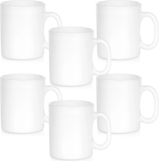 Σετ λευκών γυάλινων κούπες 300 ml, 6 τεμ.