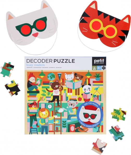 Petit Collage παζλ βιβλιοθήκη με γυαλιά 3D