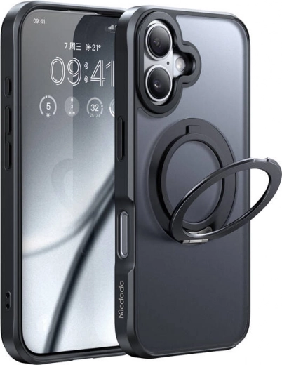 Θήκη McDodo MagSafe με βάση στήριξης για iPhone 16 μαύρη