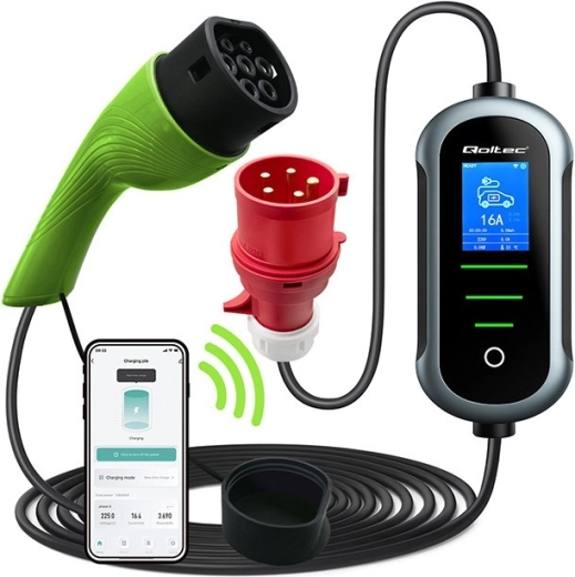 Φορητός φορτιστής EV Τύπου 2 11 kW με Wi‑Fi, TUYA/SMART LIFE και LCD, 400 V, καλώδιο 5 m