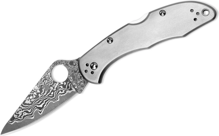 Πτυσσόμενο μαχαίρι τσέπης Spyderco Delica 4 Titanium Damascus 7,4 cm