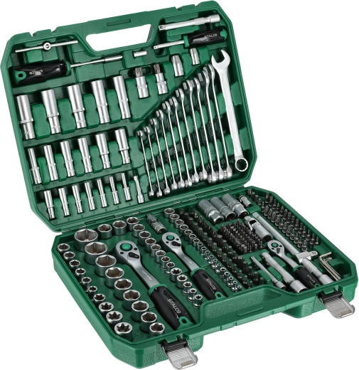 Σετ καστάνιας και γερμανόκλειδων 1/4", 3/8" και 1/2" (219 τεμάχια) STALCO