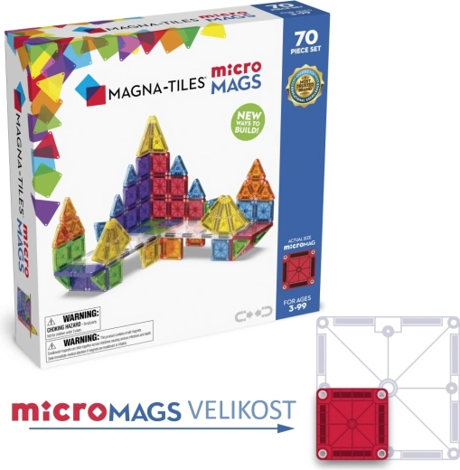 Μαγνητικό σετ κατασκευών Magna-tiles microMAGS 70 τεμαχίων