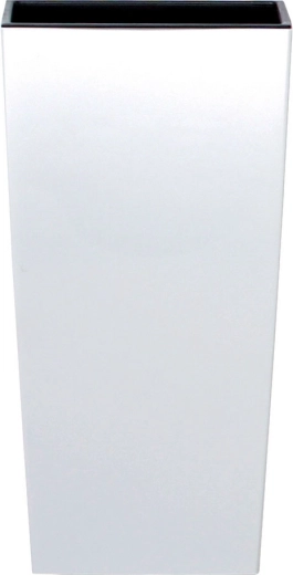 Γλάστρα URBI Square Matt με ένθετο 24 × 24 × 45 cm λευκή