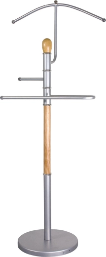 Ανδρικός κρεμάστρας-βοηθός (valet stand) RONNIE χρώμιο/ανοιχτό ξύλο 46 × 27 × 107 cm