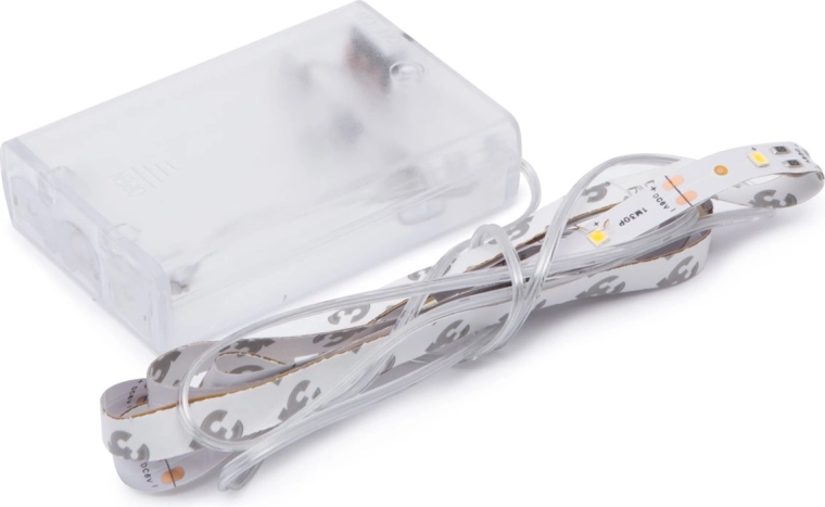 Λωρίδα LED με θερμό λευκό φως, 1 m, με μπαταρίες AA