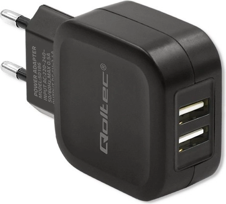 Φορτιστής πρίζας Qoltec 17W 2xUSB