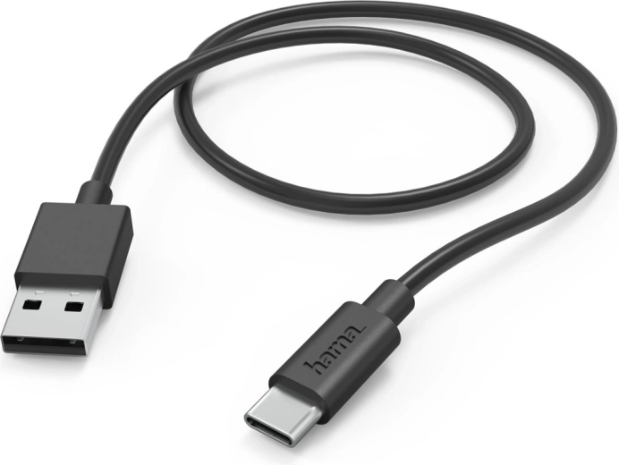 Καλώδιο φόρτισης και δεδομένων Hama USB-A σε USB-C 1 m μαύρο