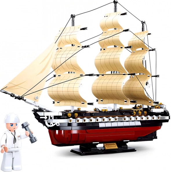 Σετ κατασκευής φρεγάτας USS CONSTITUTION – λεπτομερές ιστιοφόρο πολεμικό πλοίο (1 118 κομμάτια)