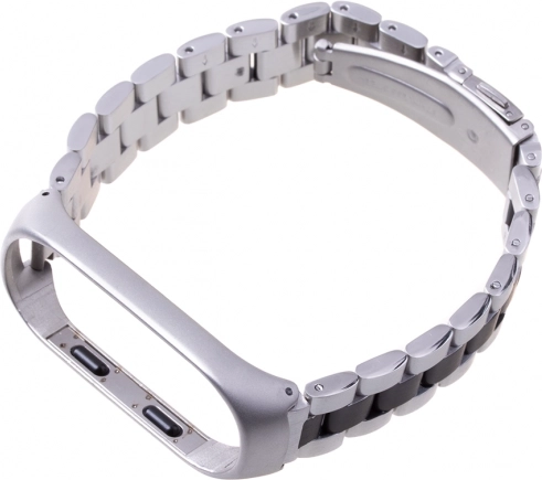 Μεταλλικό βραχιόλι για Xiaomi Mi Band 3/4 – ασημί‑μαύρο