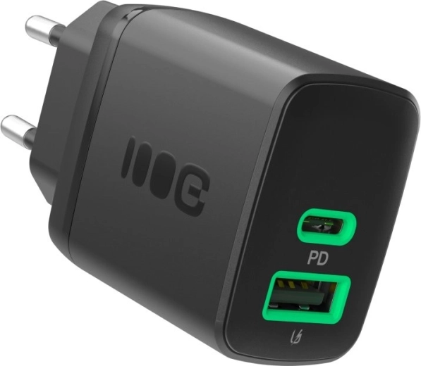 Φορτιστής πρίζας 30W με USB‑C και USB‑A – Greencell PowerSource Duo30 μαύρο