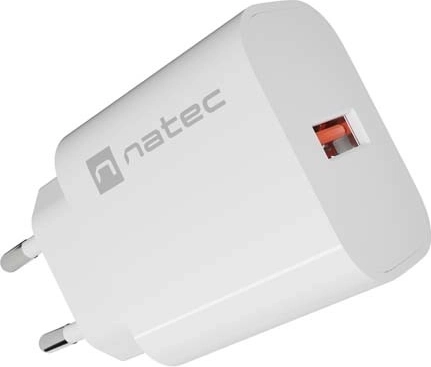 Natec Ribera φορτιστής πρίζας 1× USB-A 18 W λευκός