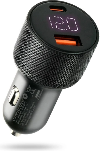 Φορτιστής αυτοκινήτου EVERACTIVE 75 W με USB-C PD και USB-A QC 3.0