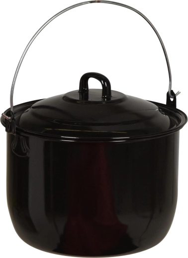 Κρεμαστή εμαγιέ κατσαρόλα 24 cm με καπάκι, 6,7 l, μαύρη