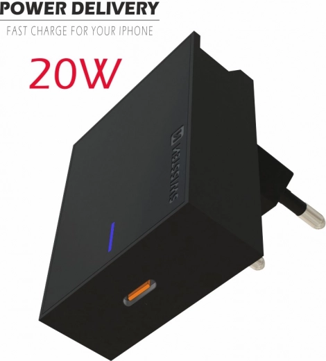 Φορτιστής SWISSTEN 20W USB‑C Power Delivery – μαύρος