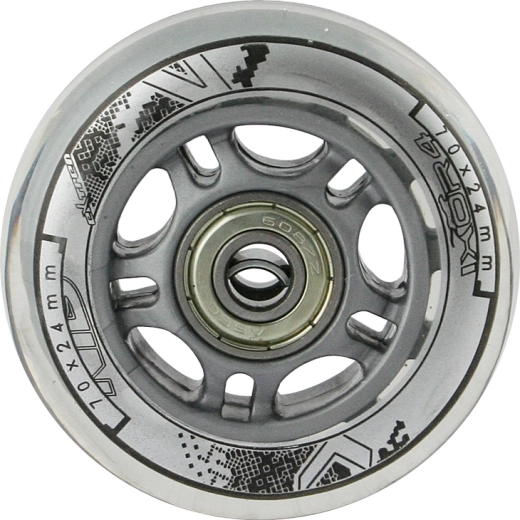 Σετ διάφανων ροδών PU 70 × 24 mm με ρουλεμάν ABEC 7 NILS EXTREME