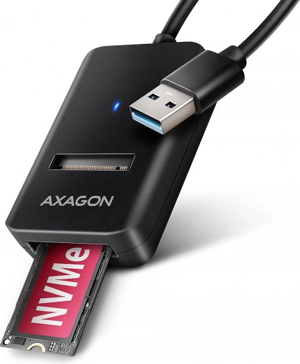 AXAGON ADM2-AM αντάπτορας M.2 NVMe/SATA σε USB 3.2 Gen 2 (10 Gb/s) με καλώδιο USB‑A 10 cm