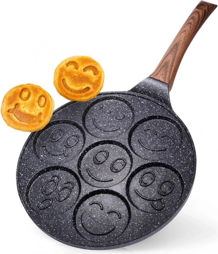 Γρανιτένιο τηγάνι για αυγά με 7 θήκες BLACK & WOOD 26 cm
