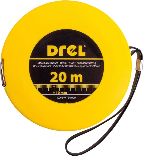 Ατσάλινη μετροταινία με μανιβέλα 20 m × 10 mm Drel