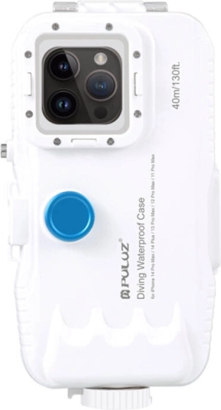 Πλαστική αδιάβροχη θήκη PULUZ για iPhone 15 Plus, 15 Pro Max, 14 Plus, 14 Pro Max, 13 Pro Max, 12 Pro Max και 11 Pro Max – λευκή