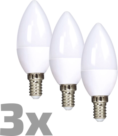 Λάμπα LED Ecolux σε σχήμα κεριού e14 6 w 3000 k 450 lm - 3 τεμ.