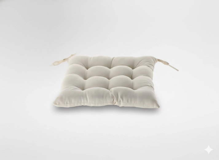 Μαξιλάρι καρέκλας με επένδυση 40 × 40 × 6 cm, μπεζ