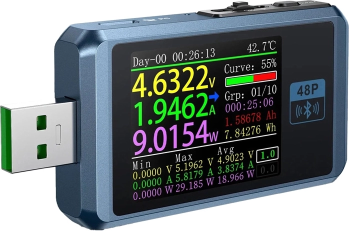 Fnirsi FNB48P BT δοκιμαστής θυρών USB με Bluetooth